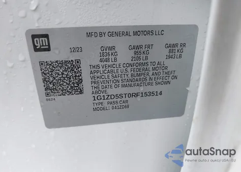 2024 Chevrolet Malibu Fwd 1Lt from USA, damaged, VIN 1G1ZD5ST0RF153514